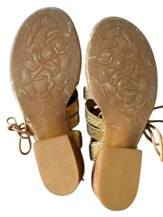 NEW Kork Ease Gladiator Leather Sandal in Metallic Gold - Picture 8 of 9